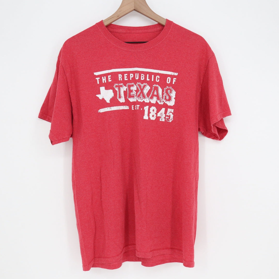 The Republic of Texas Est 1845 Graphic T-Shirt Heather Red Short Sleeve Crew