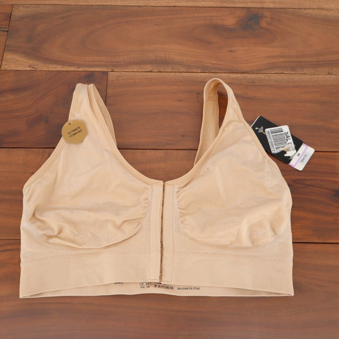 Wacoal B-Smooth Front Close Bralette Bra Womens 38 Nude Nylon Stretch Wirefree