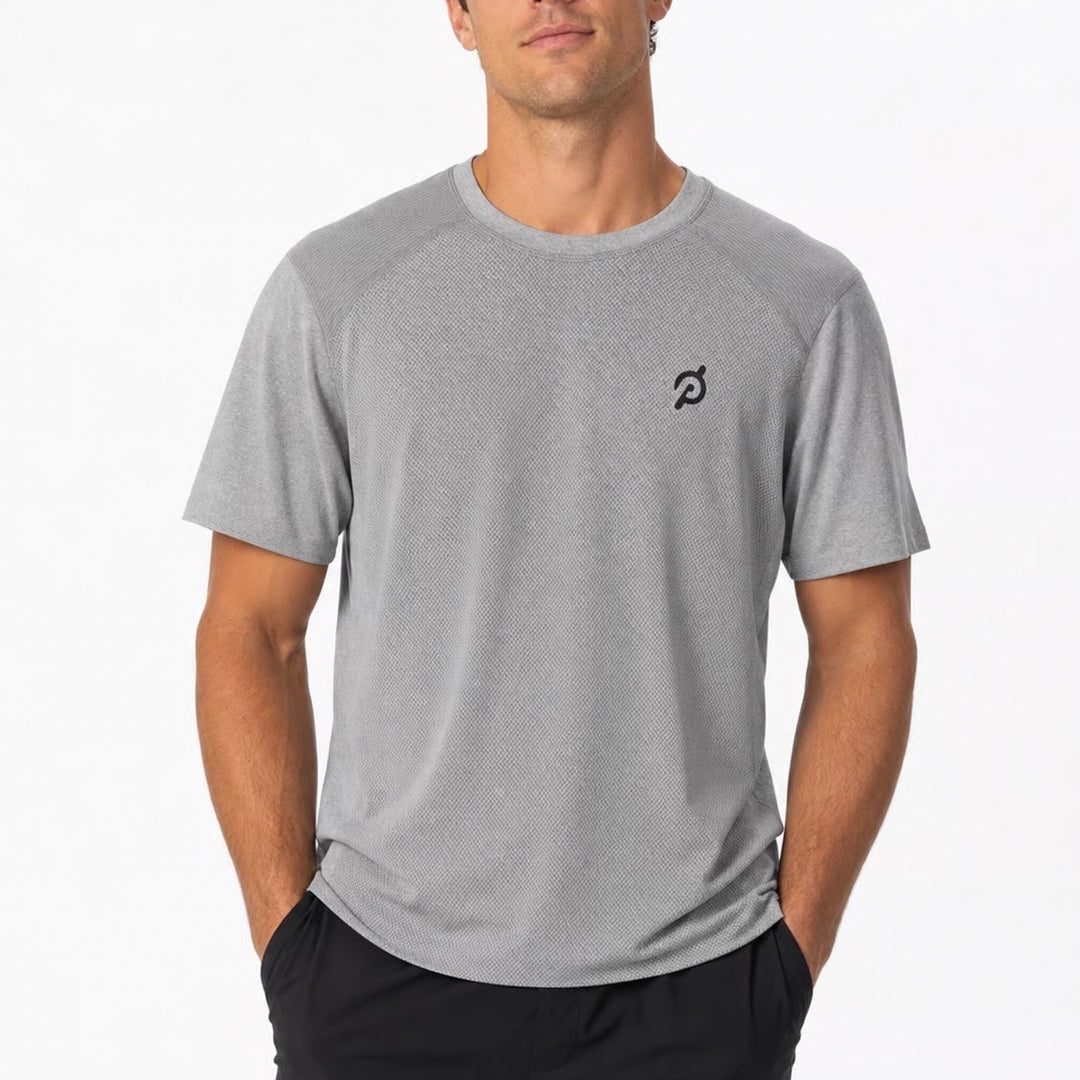 Peloton Mens XL Gray Short Sleeve Performance Training Workout T-Shirt