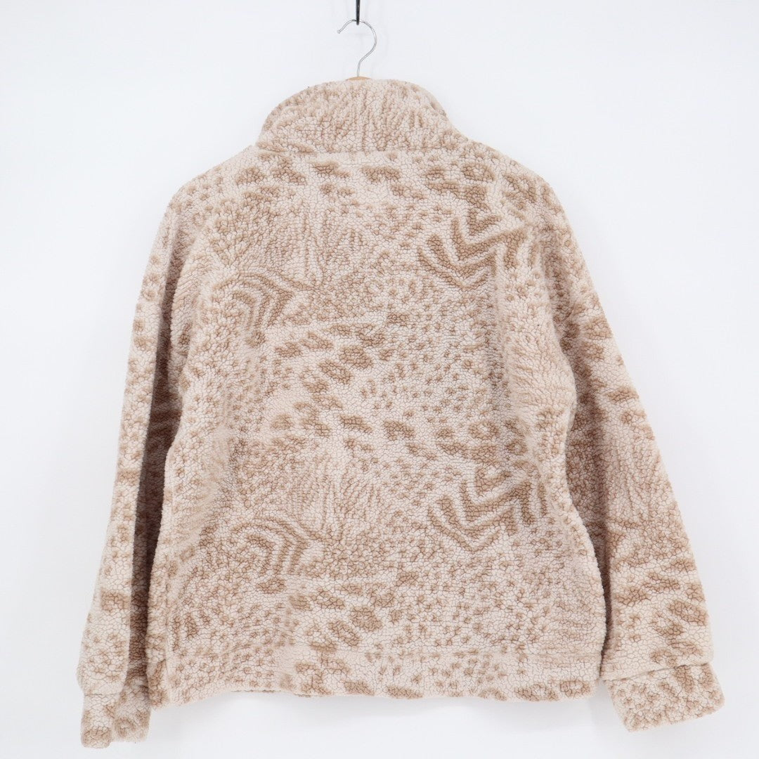 American Eagle Outfitters Sherpa Jacket Womens Beige Half Zip Kangaroo Pocket