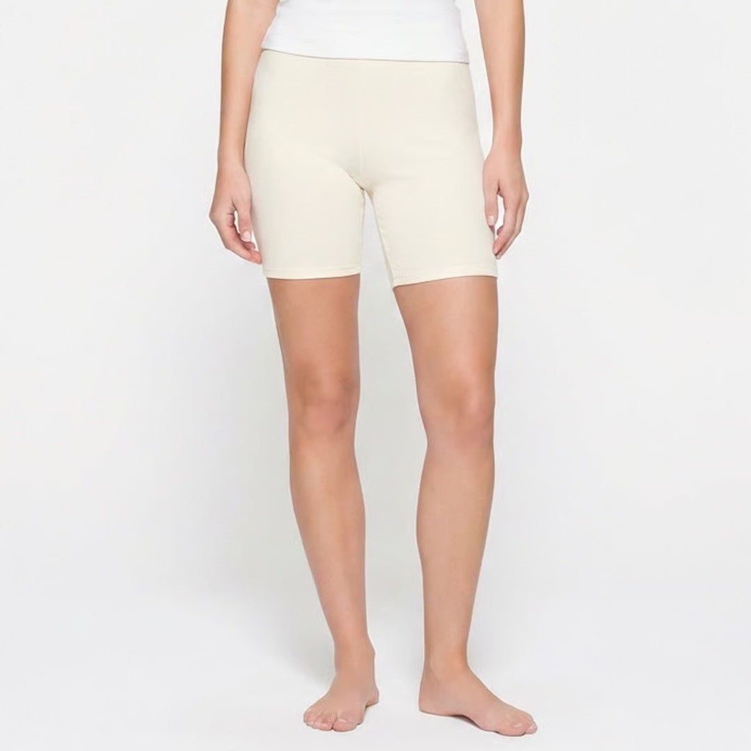 Naked Wardrobe Baby Mama Cream Biker Shorts Womens Small