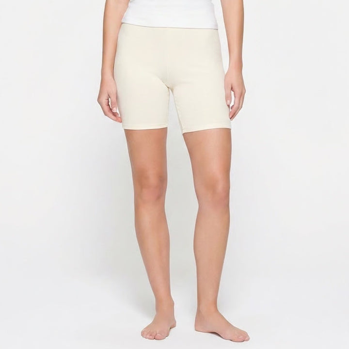Naked Wardrobe Baby Mama Cream Biker Shorts Womens Small