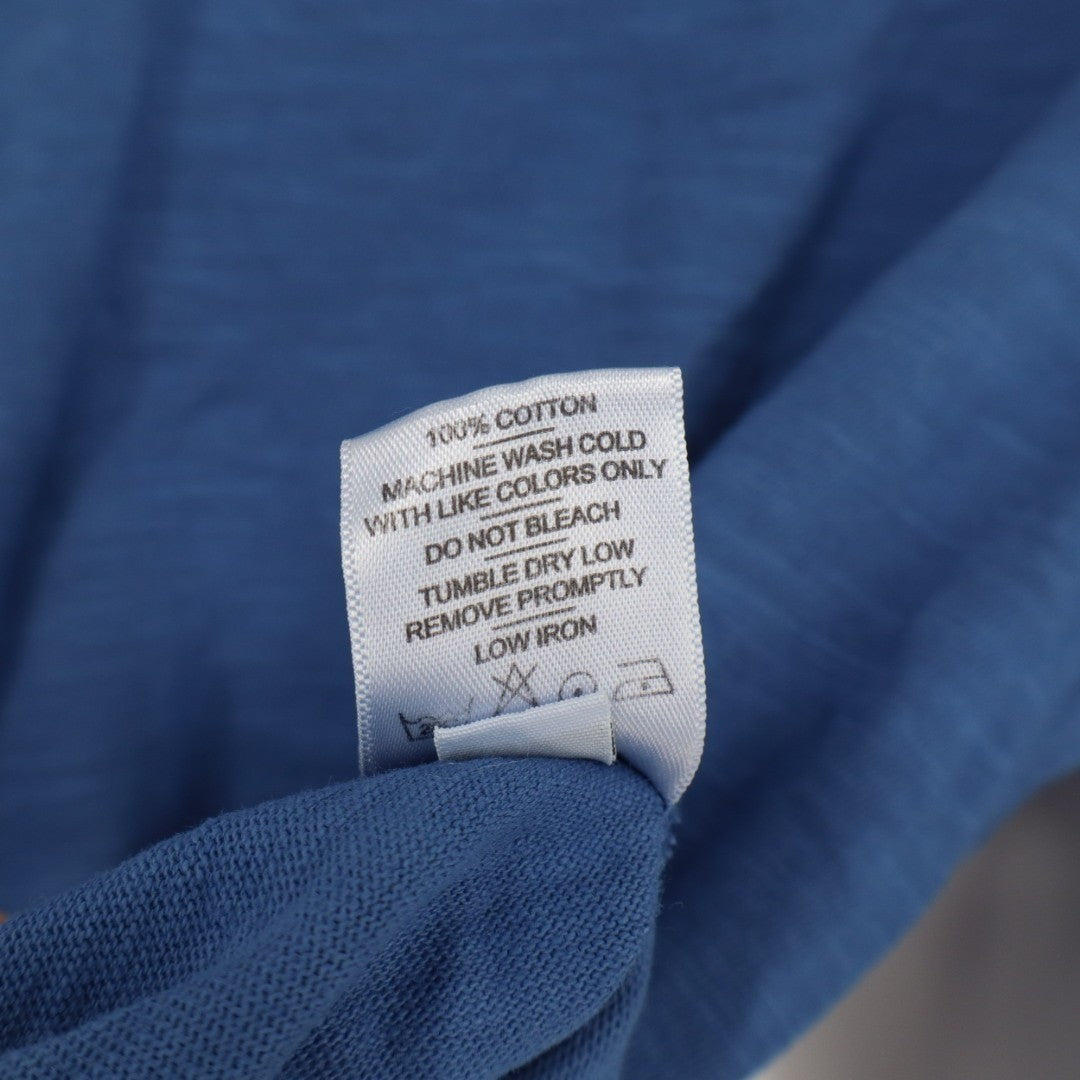American Giant Premium Slub T-Shirt Womens Large Blue Cotton Long Sleeve V-Neck