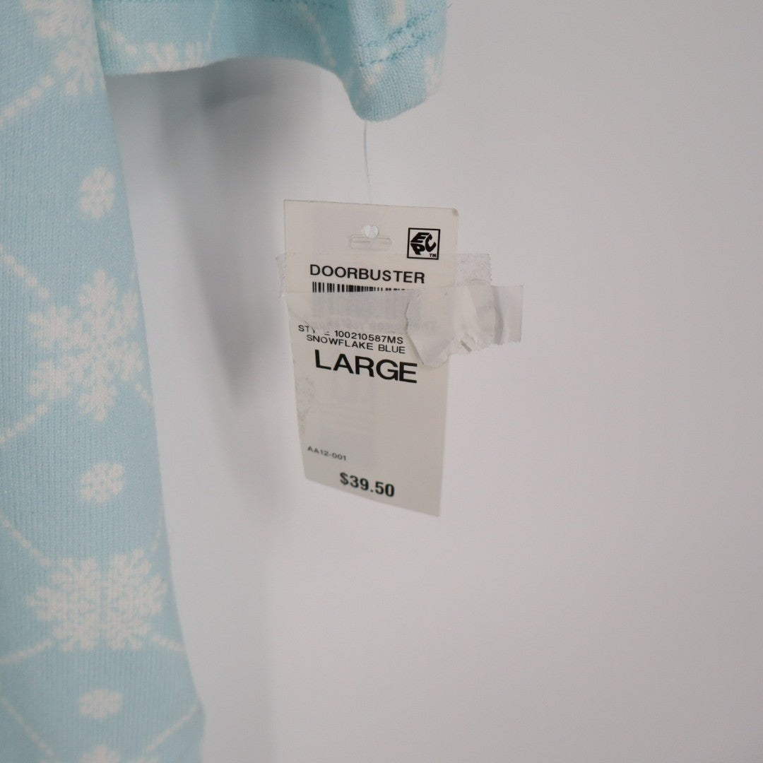 Charter Club Intimates Nightgown Womens Large Blue Snowflake Round Neck Pullover
