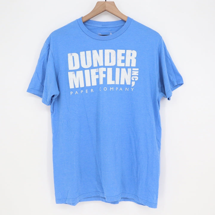 The Office Dunder Mifflin Paper Co Blue Graphic T-Shirt Mens Large Ripple