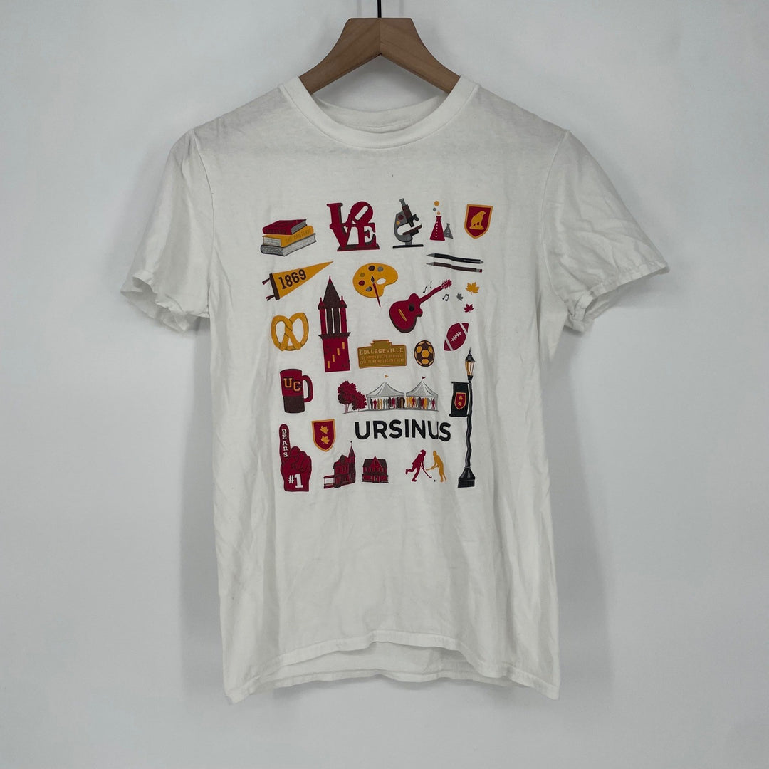Anvil Ursinus College T Shirt Graphic Print White Short Sleeve Size SP