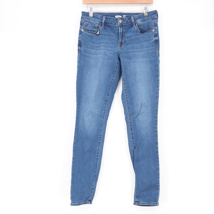 Old Navy Rockstar Super Skinny Low Rise Jeans Blue Medium Wash 8 Long