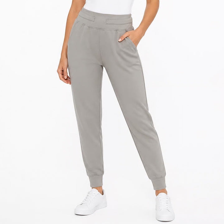Zyia Joggers Womens S Activewear Gray Pocket Stretch Cuffed Excellent