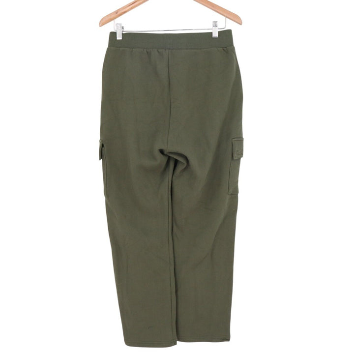 American Giant Sweatpants Womens Medium Green Cotton Fleece Lined Cargo Pockets