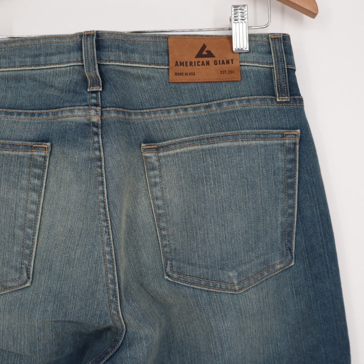 American Giant Mens Straight Leg Jeans Blue Wash Size 32X30 Made USA