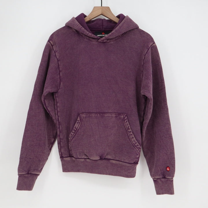American Giant Hoodie Womens XS Purple Cotton Kangaroo Pockets Full Zip Ribbed