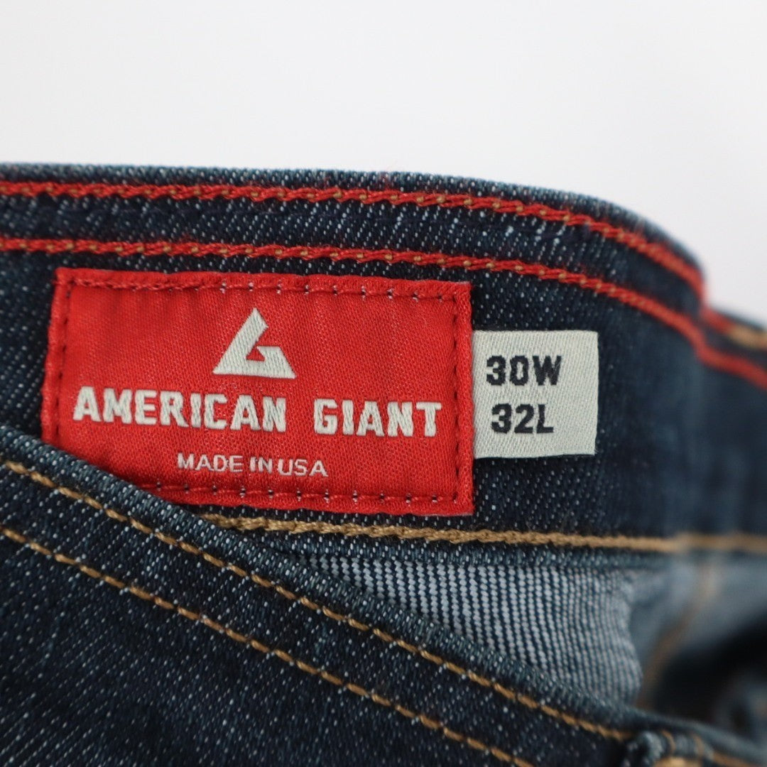 American Giant Dakota Skinny Jeans Womens 30x32 Blue Cotton Stretch Street Wear