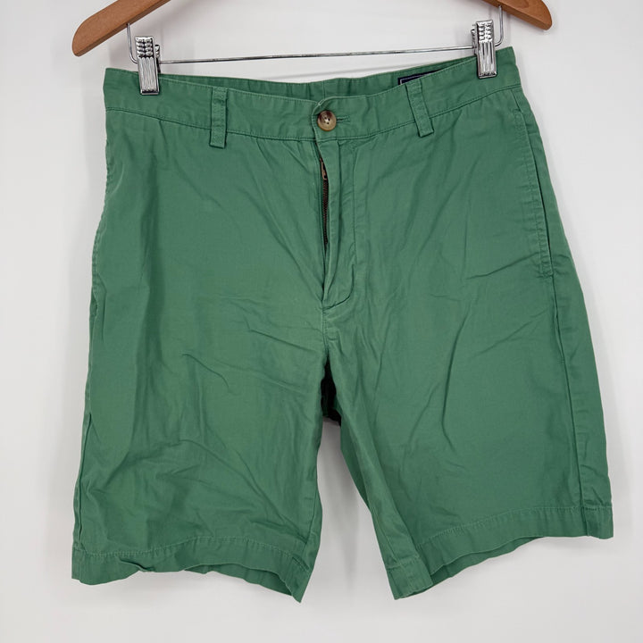 Vineyard Vines Club Shorts Mens 30 Earthy Green Cotton Logo Golf Performance