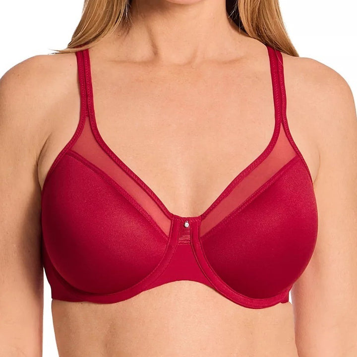 Bali One Smooth U Ultra Light T-Shirt Bra Womens 42C Rosy Red Stretch Underwire