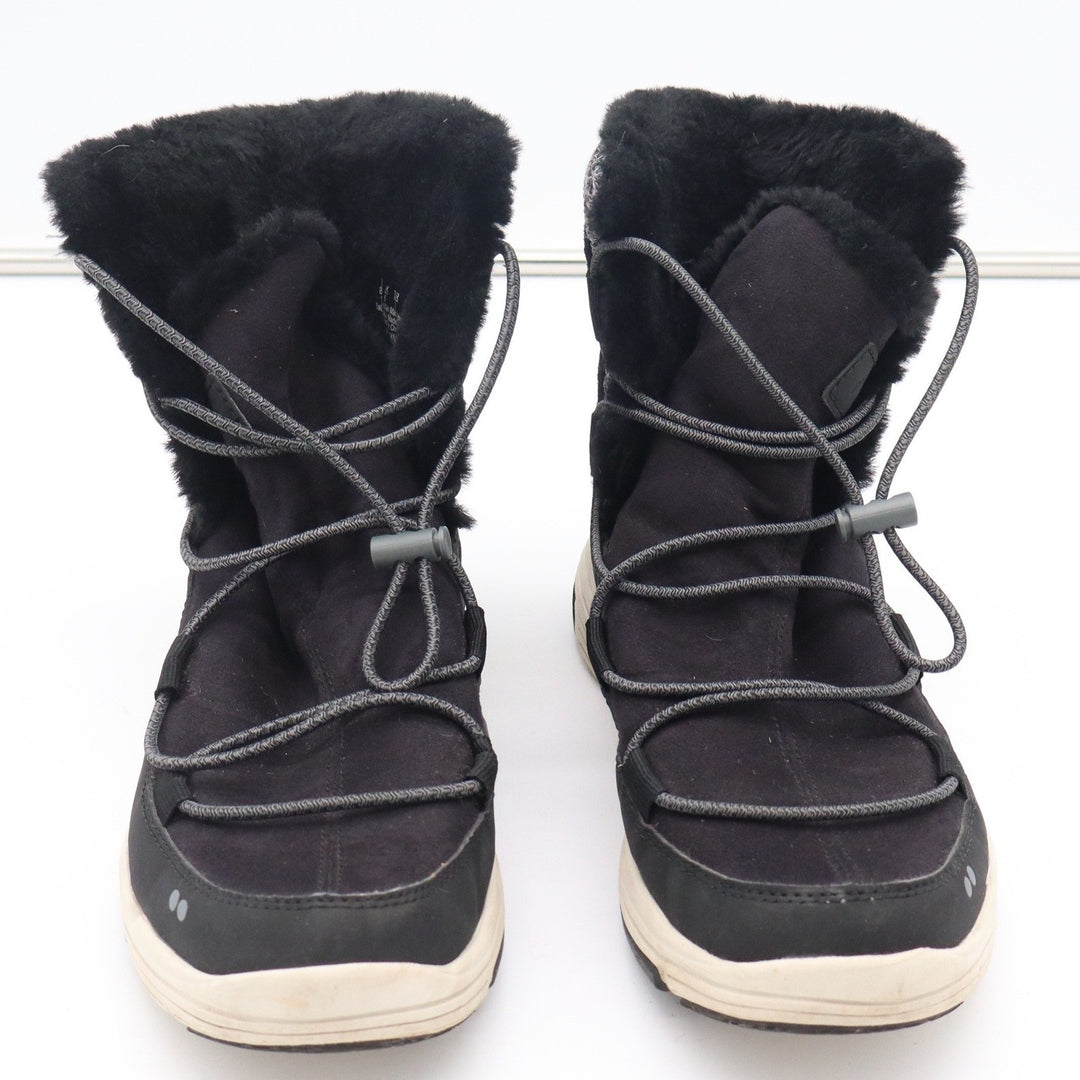 Ryka Aubonne Womens Black Faux Fur Lined Bungee Winter Snow Boots Size 8M