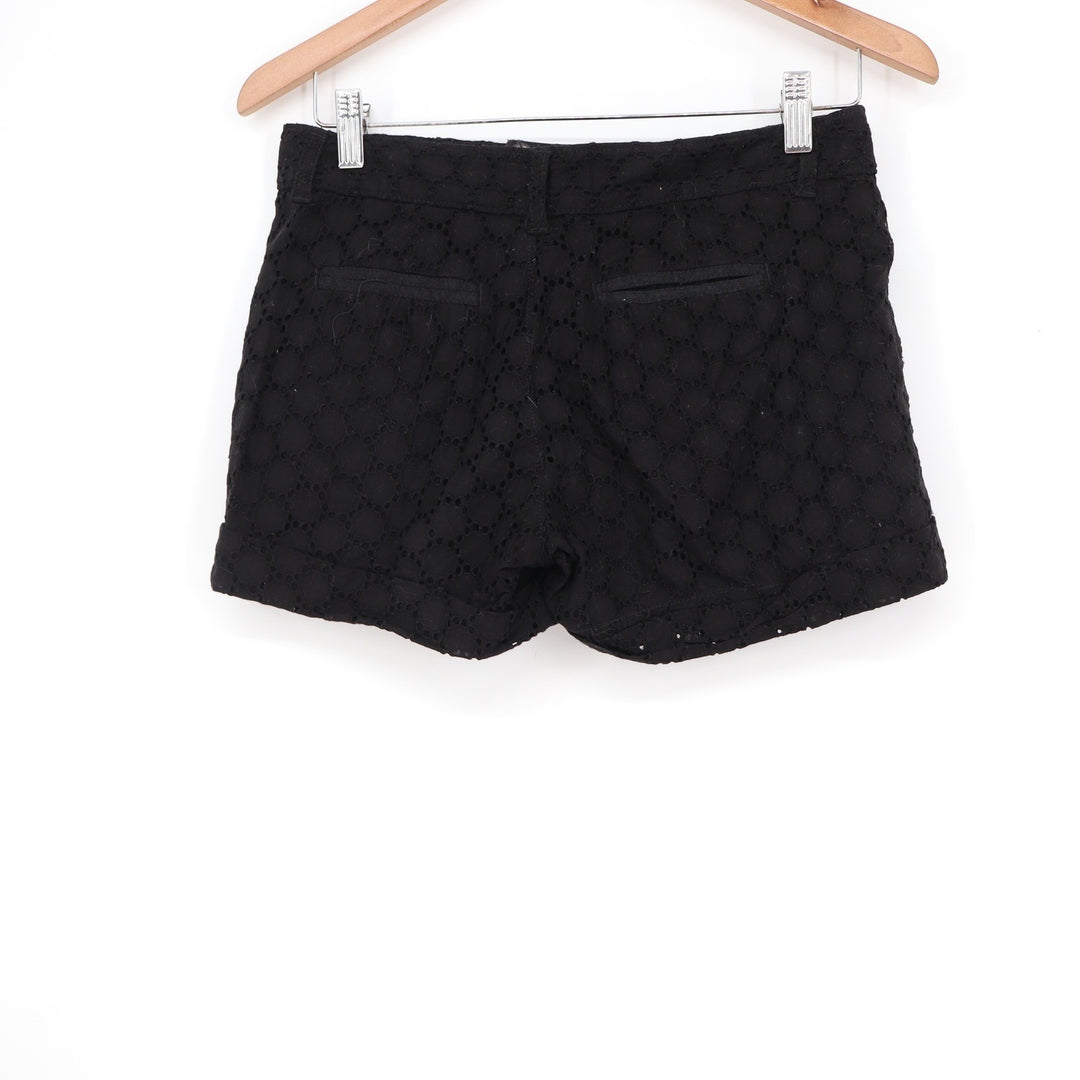 Old Navy Black Eyelet Lace Low Waist Cotton Shorts Size 2