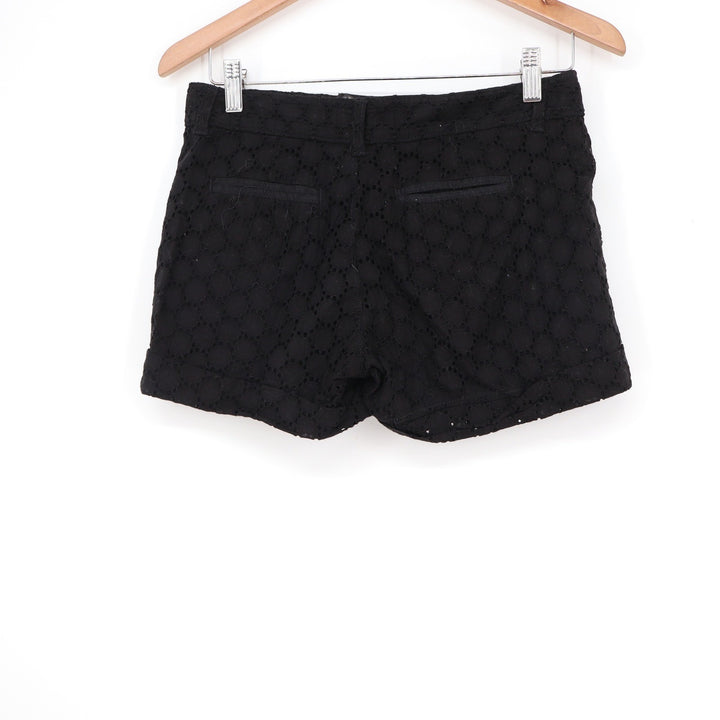 Old Navy Black Eyelet Lace Low Waist Cotton Shorts Size 2