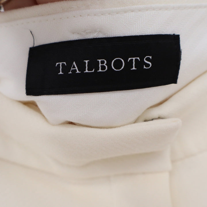 Talbots Hampshire Ankle Pants Womens 12 Cream Straight Leg Dress Slacks