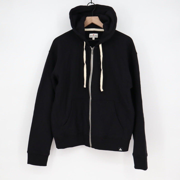 American Giant Womens Black Full Zip Hoodie Fleece Made in USA Size XL