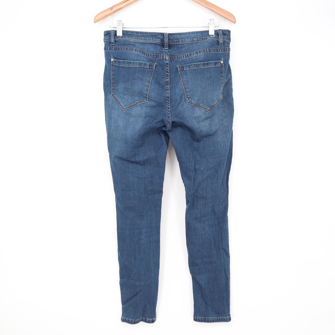 Kensie Jeans Ankle Womens 8/29 Effortless Blue Distressed Mid Rise Good