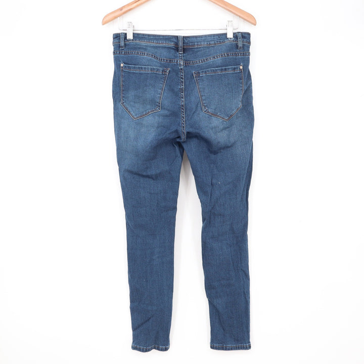 Kensie Jeans Ankle Womens 8/29 Effortless Blue Distressed Mid Rise Good