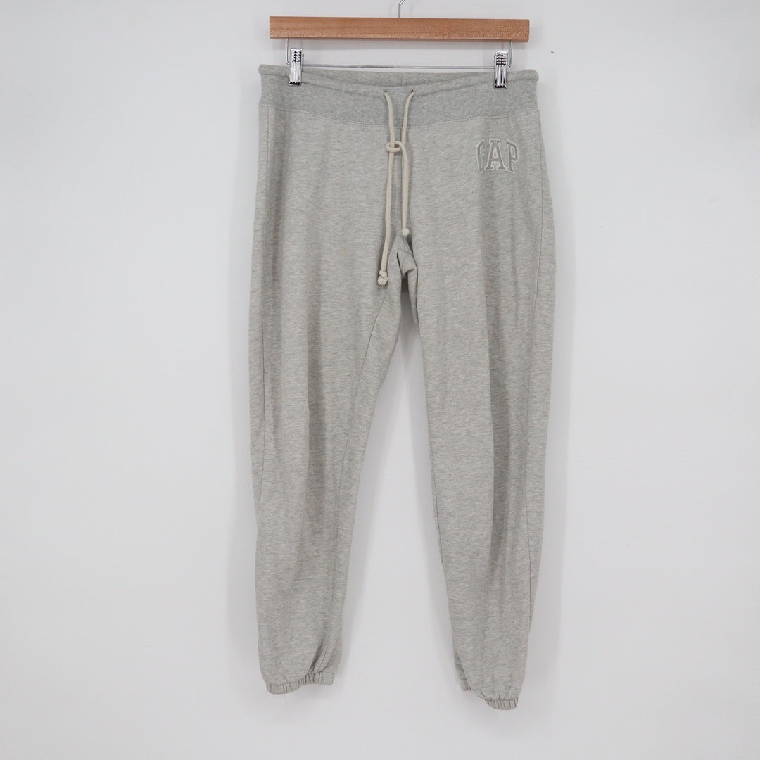 GAP Women's Heather Gray Logo Jogger Sweatpants Size S Small Drawstring Fleece