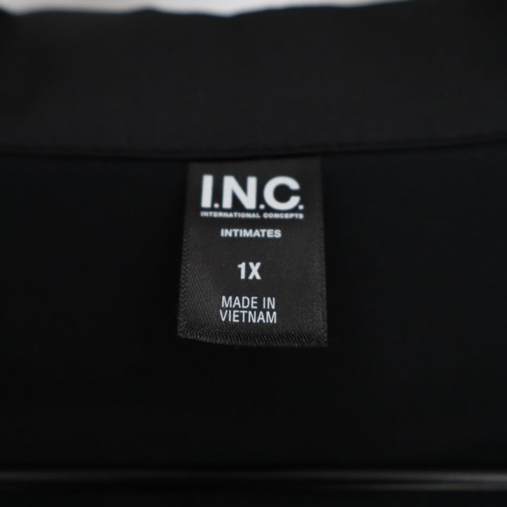 I.N.C International Concepts 2-PC Pajamas Set Womens 1X Black Stretch Sleepwear