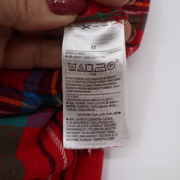 Old Navy Red Plaid Flannel Pajama Pants Drawstring Lounge Sleepwear Medium