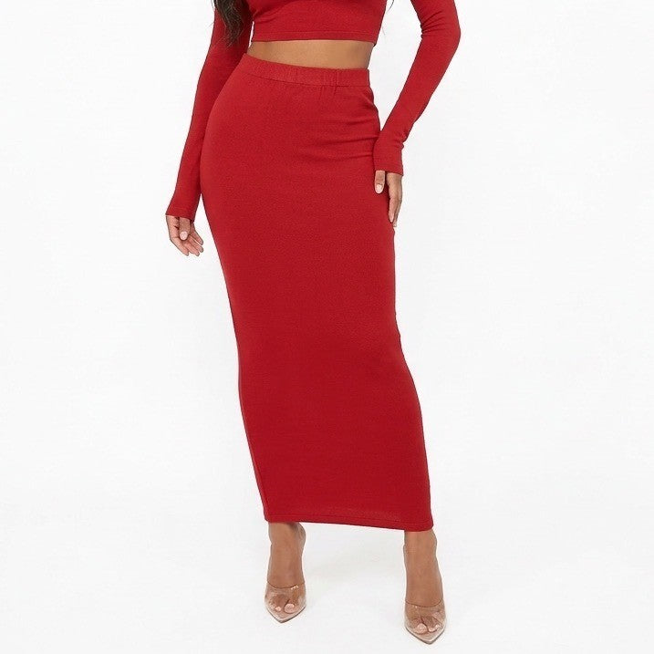 Naked Wardrobe Red Maxi Slim Fit Viscose Blend Size M