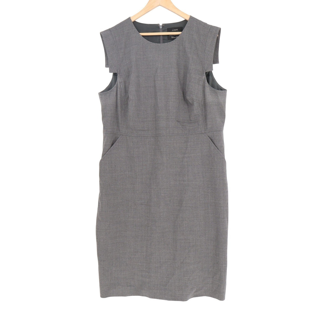 J.Crew Italian Stretch Wool Tollegno 1900 Gray Sheath Dress Size 18 SSA 106