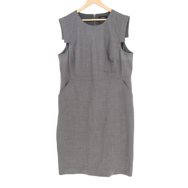J.Crew Italian Stretch Wool Tollegno 1900 Gray Sheath Dress Size 18 SSA 106