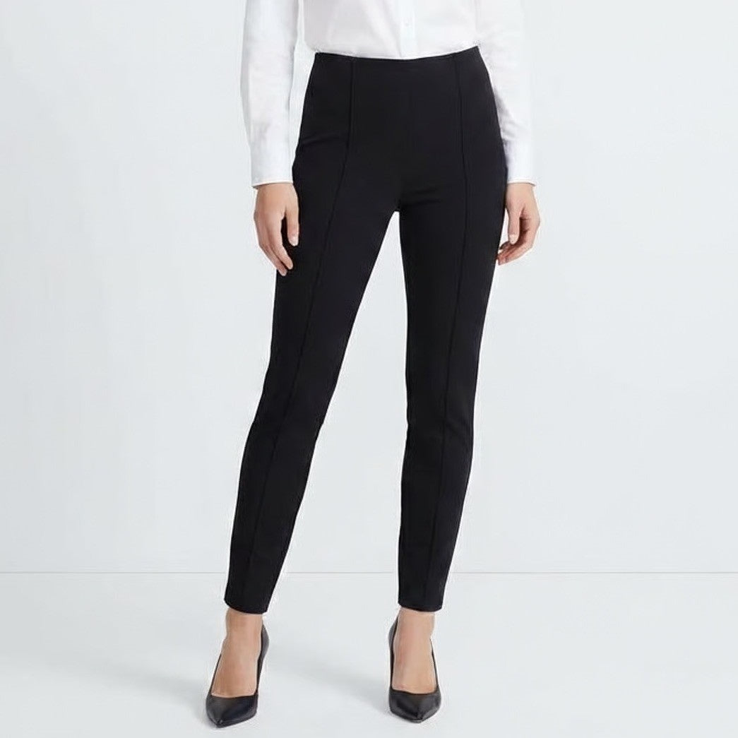 Shein Curve Ponte Pants Womens 2XL Black Stretch High Rise Elastic Waist Tapered