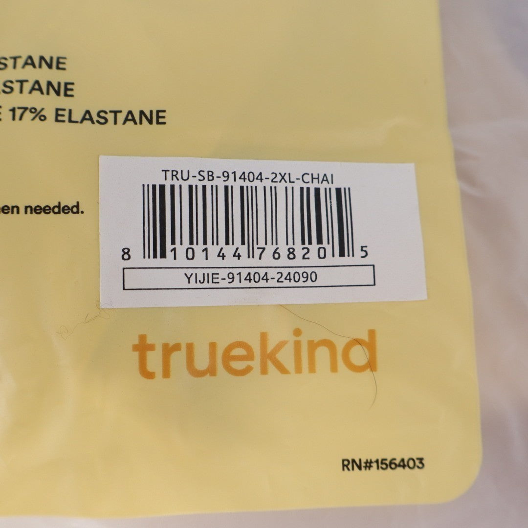 Truekind Everyday Throw On Wireless Bralette Bra Women 2XL Chai Stretch Seamless