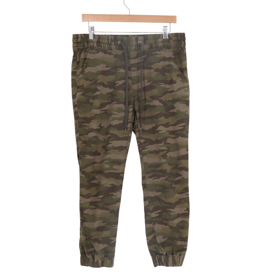 Levi's Jogger Pants Mens Medium Green Camouflage Cotton Stretch Drawstring Waist