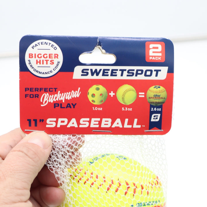 Sweetspot Spaseball 11 Inch Neon Yellow Backyard Training Balls 2 Pack 12201