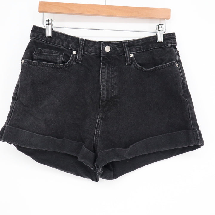 Wild Fable Washed Black High Rise Cuffed Denim Shorts Womens 12/31R 100% Cotton