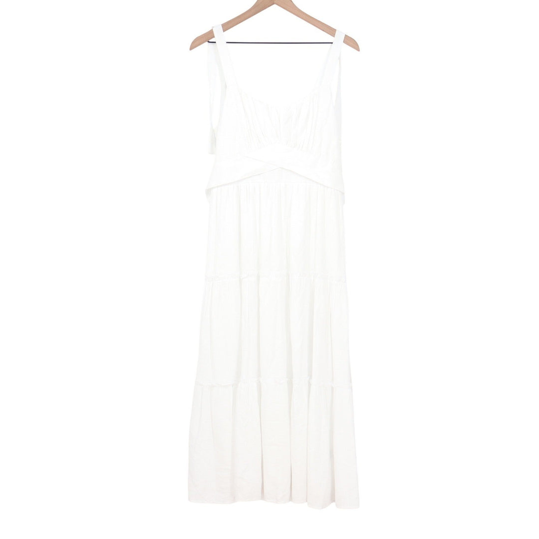 Trixxi Francescas White Tiered Maxi Dress Tie Strap Sweetheart 26DZ937HWI Mens L