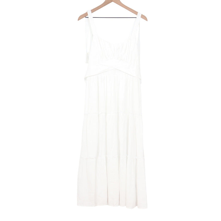 Trixxi Francescas White Tiered Maxi Dress Tie Strap Sweetheart 26DZ937HWI Mens L