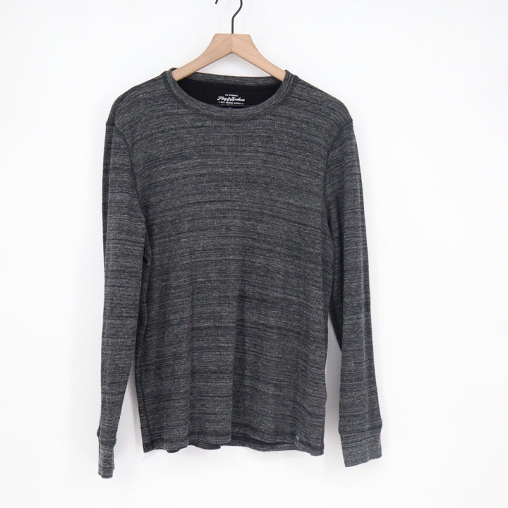 Flag & Anthem Mens XL Long Sleeve Thermal Knit Crew Neck Gray Shirt Top