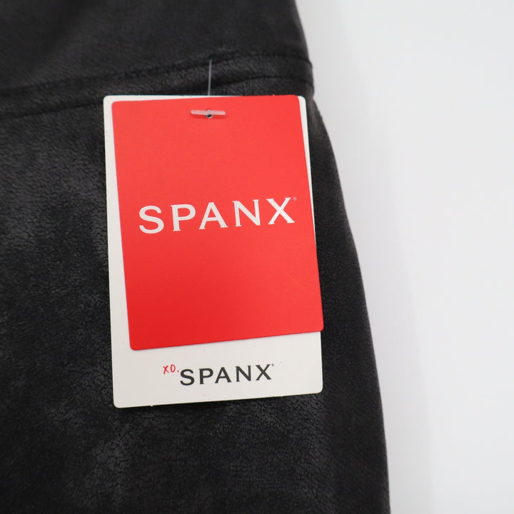 Spanx Faux Leather Leggings Black High Rise Shapewear Pants Size Medium