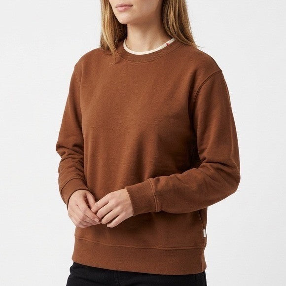 American Giant Midweight Sweatshirt Womens Medium Brown Fleece Lined Crew Neck