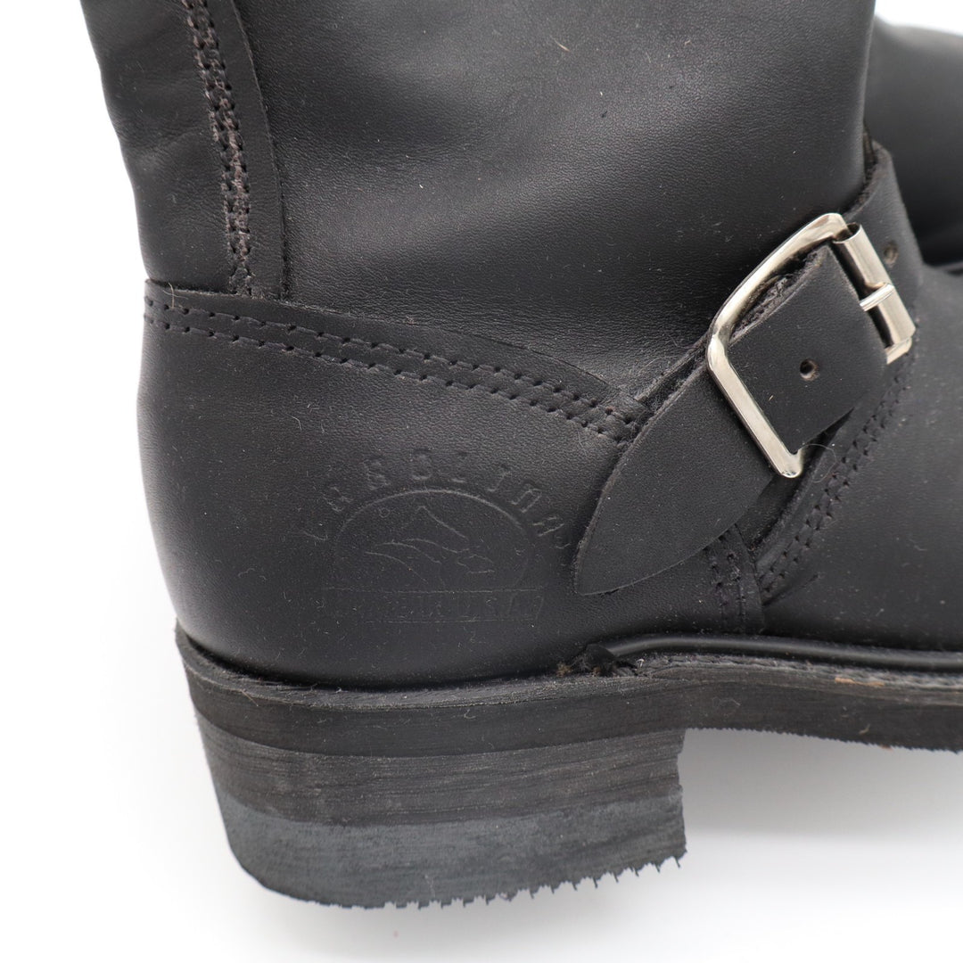 Carolina Motorcycle Womens US 7 Black Leather Round Toe Mid Calf Biker Boots