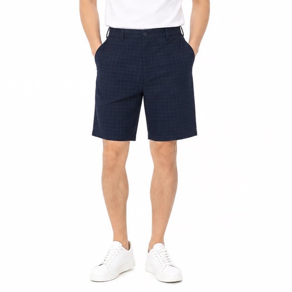 Reebok Golf Mens Navy Blue Plaid Performance Shorts Size 52 Stretch LEDB0870