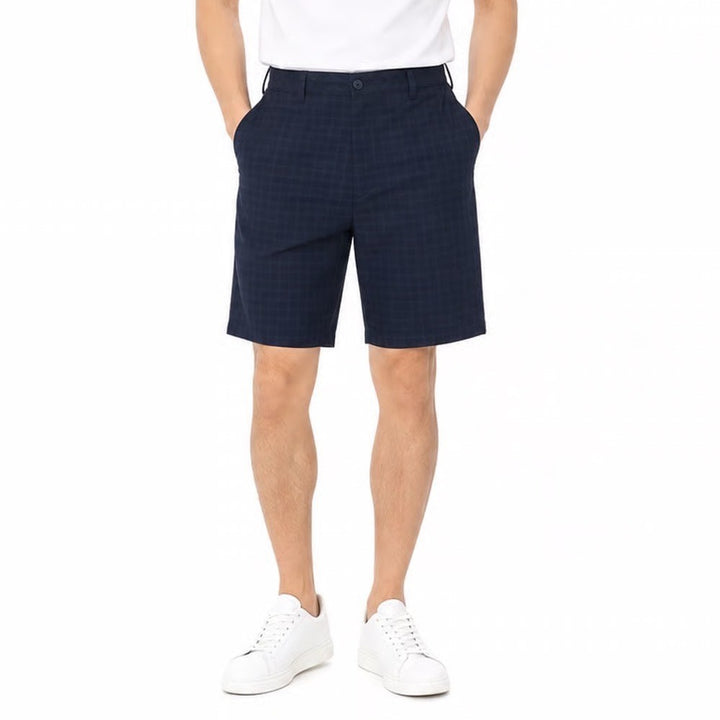 Reebok Golf Mens Navy Blue Plaid Performance Shorts Size 52 Stretch LEDB0870