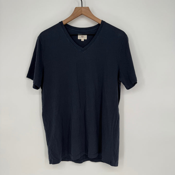AG Adriano Goldschmied V Neck T Shirt Navy Blue Mens Size M Made in USA