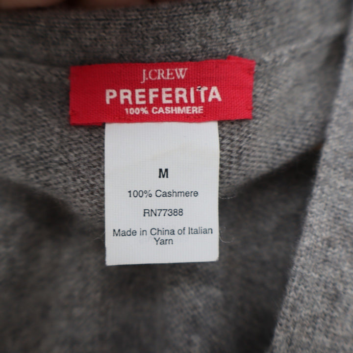 J.Crew Preferita 100% Cashmere V-Neck Sweater Vest Heather Gray Size M