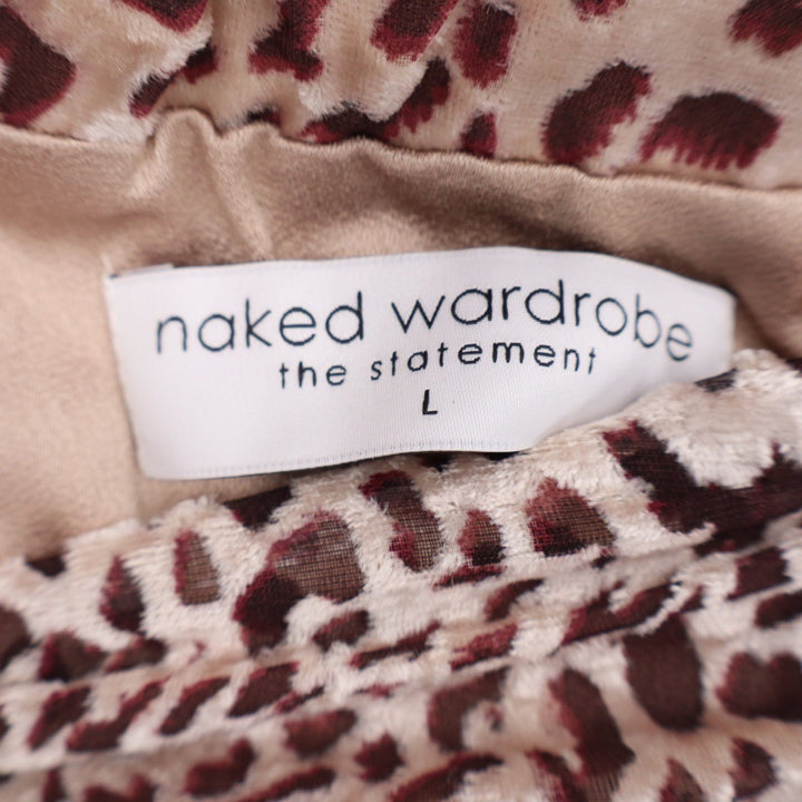 Naked Wardrobe Leopard Print Ruffle Mini Skirt Velvet Burnout Large
