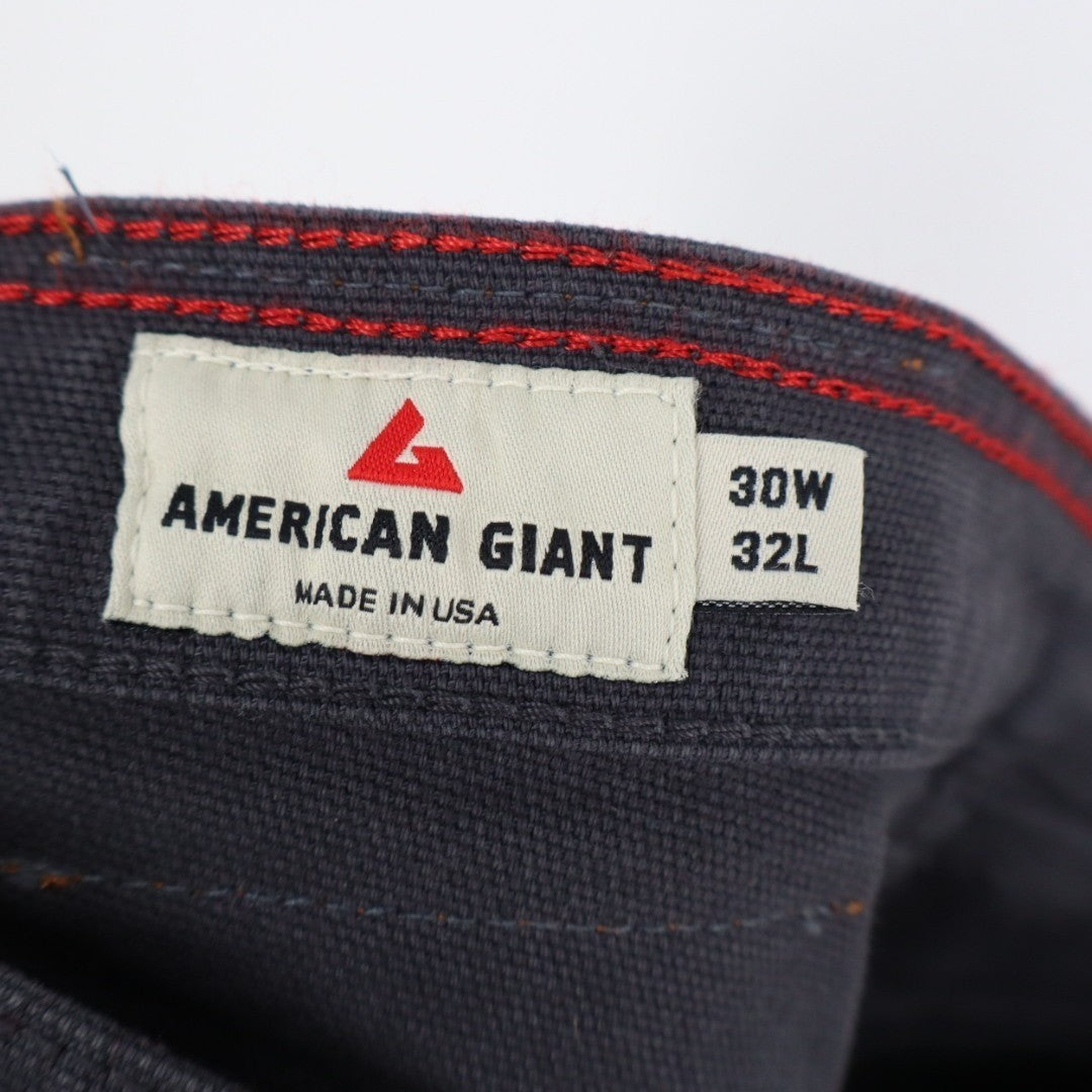 American Giant Roughneck Jeans Women 30X32 Charcoal Gray Cotton Stretch Straight