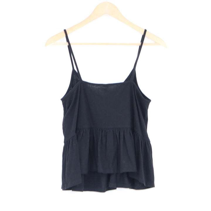 Wishlist Black V-Neck Peplum Camisole Spaghetti Strap Tank Top Size M