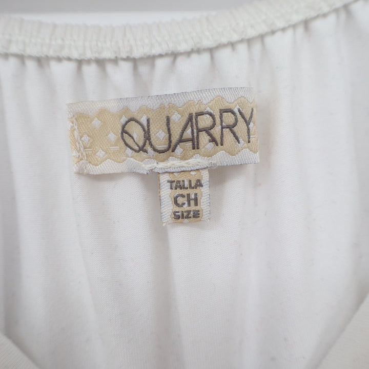 Quarry White Puff Sleeve Crop Top Sweetheart Ruched Button Front